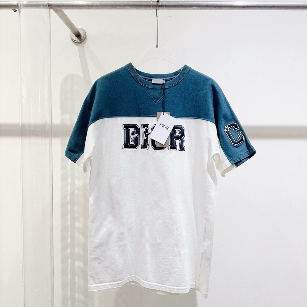 🚩steal authentic Dior  Blue and White T-Shirt